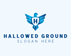 Falcon Wings Shield Aviation  logo design