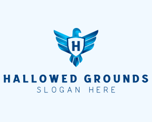 Falcon Wings Shield Aviation  logo design