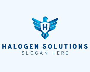 Falcon Wings Shield Aviation  logo design