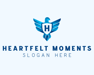 Falcon Wings Shield Aviation  logo design