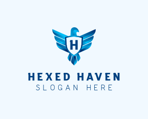 Falcon Wings Shield Aviation  logo design