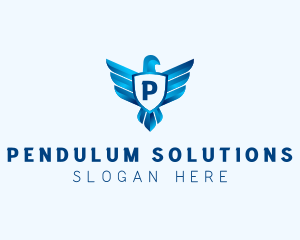 Falcon Wings Shield Aviation  logo design