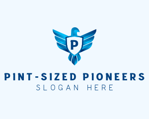 Falcon Wings Shield Aviation  logo design