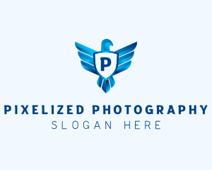 Falcon Wings Shield Aviation  logo design