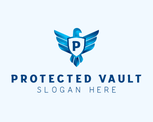 Falcon Wings Shield Aviation  logo design