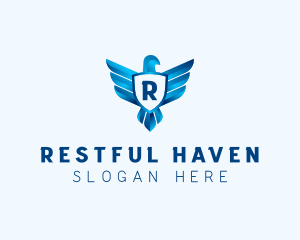 Falcon Wings Shield Aviation  logo design