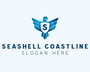 Falcon Wings Shield Aviation  logo design