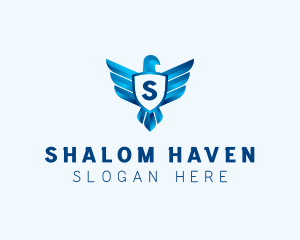 Falcon Wings Shield Aviation  logo design