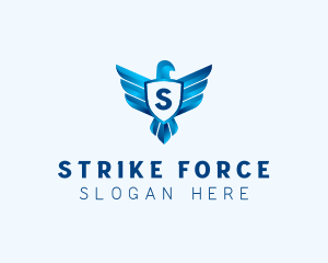 Falcon Wings Shield Aviation  logo design