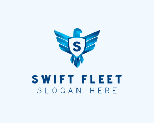 Falcon Wings Shield Aviation  logo design