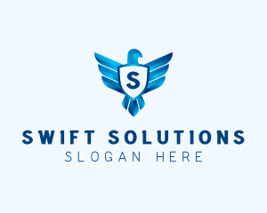 Falcon Wings Shield Aviation  logo design