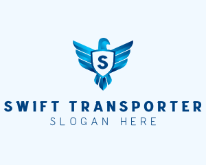 Falcon Wings Shield Aviation  logo design