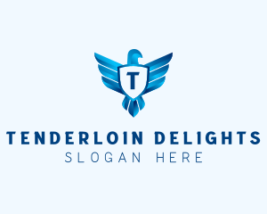 Falcon Wings Shield Aviation  logo design