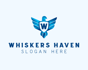 Falcon Wings Shield Aviation  logo design