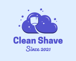 Clean Broom Cloud logo design