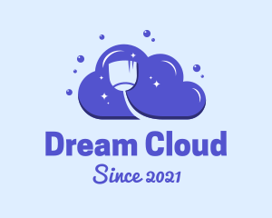 Clean Broom Cloud logo design