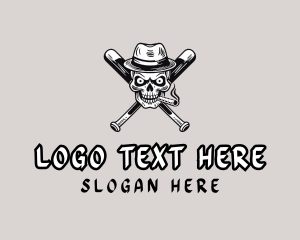 Skull Cigar Baseball logo