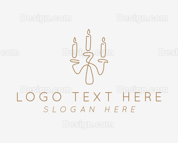 Candle Candelabra Decor Logo