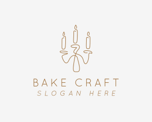 Candle Candelabra Decor logo design