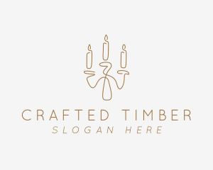 Candle Candelabra Decor logo design