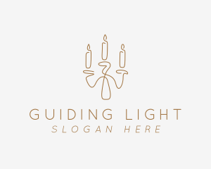 Candle Candelabra Decor logo design