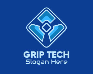 Blue Cyber Tech Software logo design