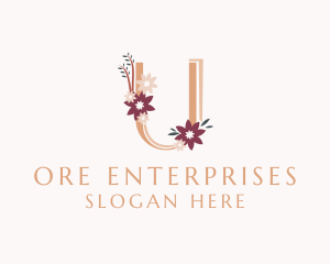 Flower Bouquet Letter U Logo