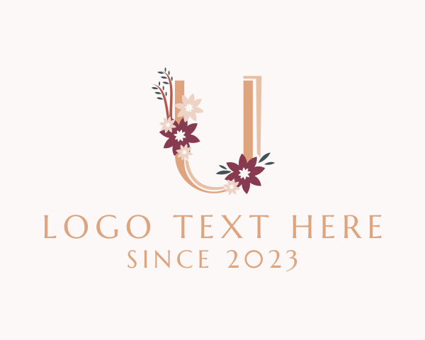 Flower Bouquet Letter U logo