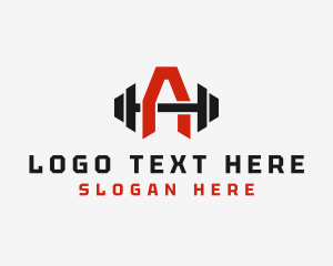 Barbell Workout Gym Letter A logo