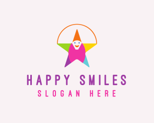 Clown Star Smile logo design