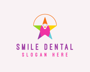 Clown Star Smile logo design