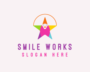 Clown Star Smile logo design