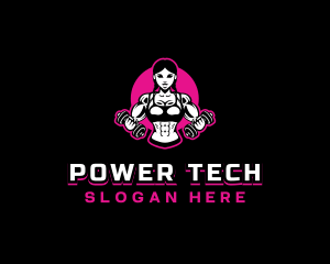 Muscle Woman Gym Logo