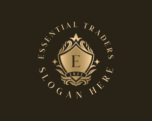 Luxury Floral Shield logo design