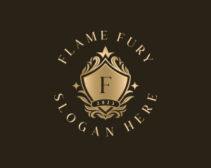 Luxury Floral Shield logo design