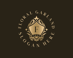 Luxury Floral Shield logo design