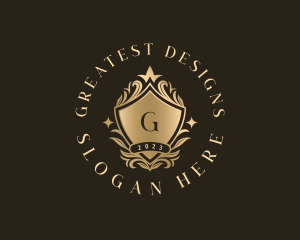 Luxury Floral Shield logo design