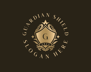 Luxury Floral Shield logo design