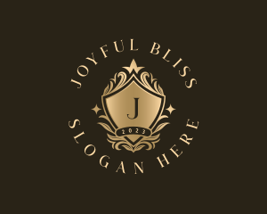 Luxury Floral Shield logo design