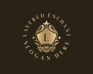 Luxury Floral Shield logo design