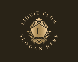 Luxury Floral Shield logo design