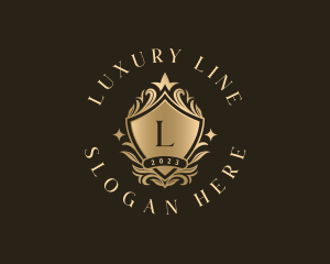 Luxury Floral Shield logo design