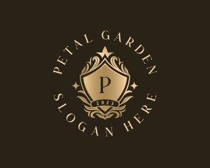 Luxury Floral Shield logo design