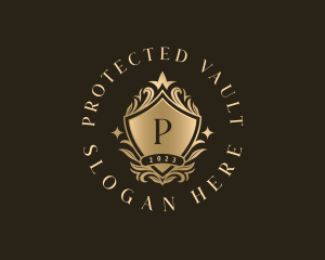 Luxury Floral Shield logo design