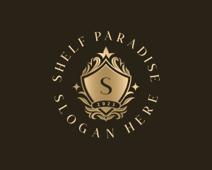 Luxury Floral Shield logo design