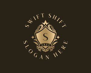 Luxury Floral Shield logo design