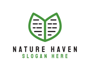 Nature Leaf Notebook logo design