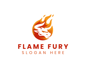 Flaming Buffalo Cow logo design