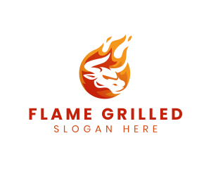 Flaming Buffalo Cow logo design