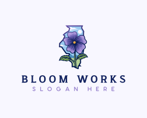 Illinois State Violet Flower logo design